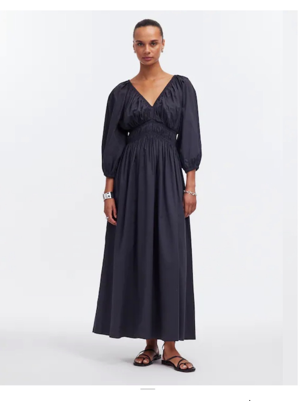Madewell V neck balloon sleeve maxi dress